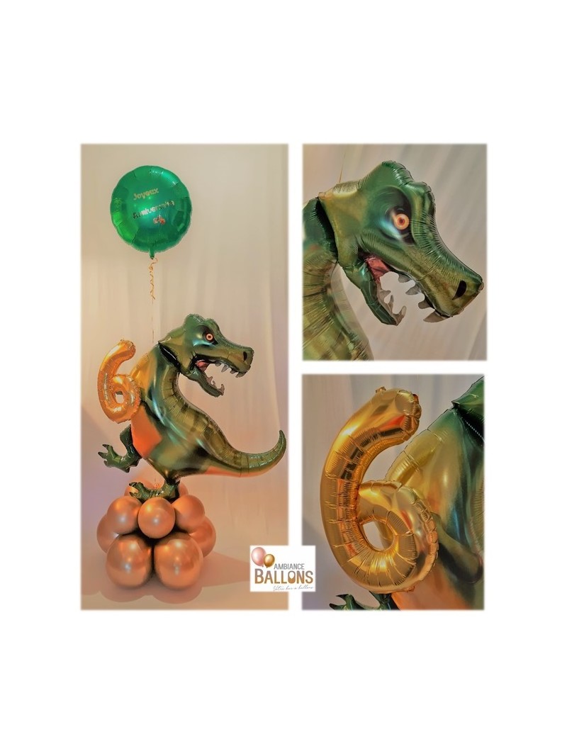 Ballons Composition Dinosaure Tyrannosaurus - Chiffre - ballon personnalisé