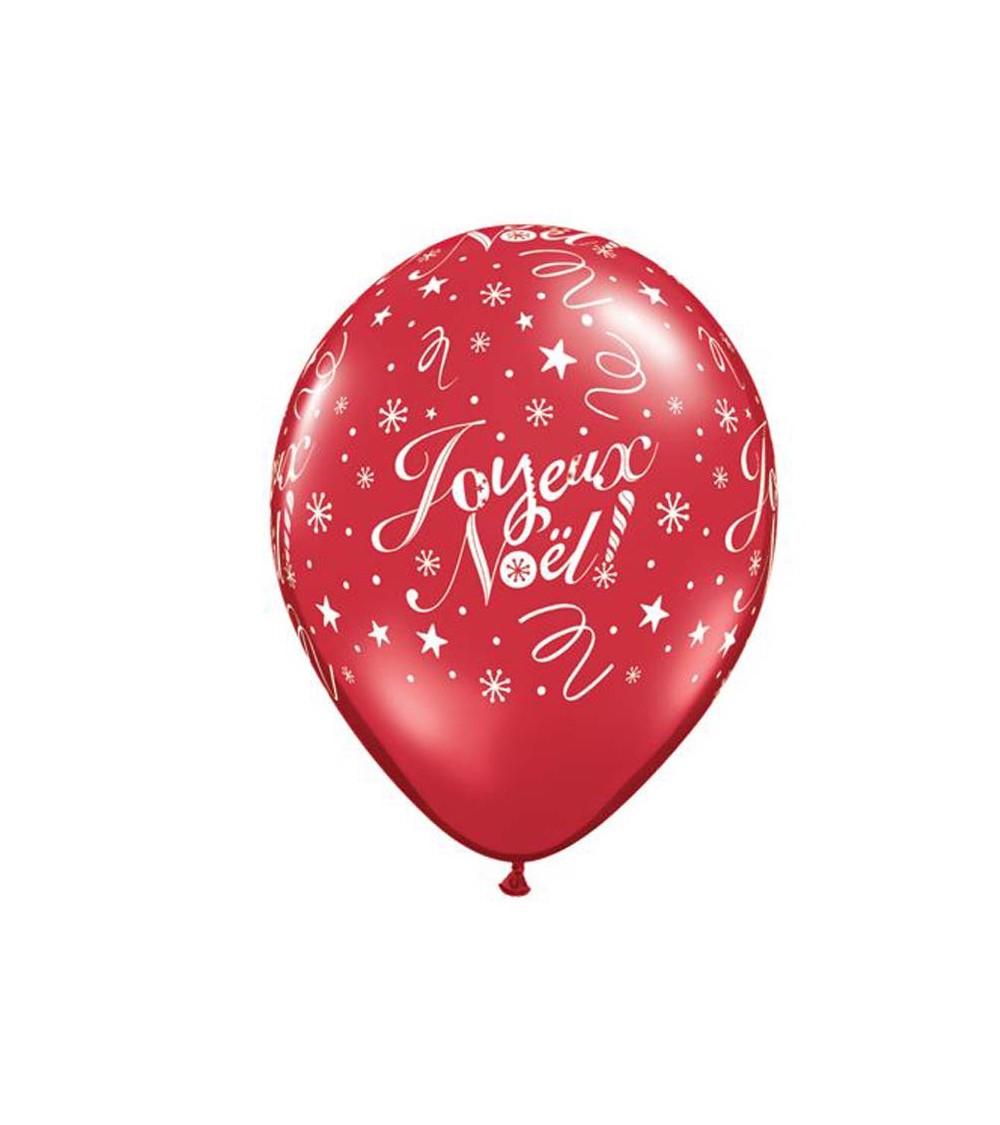 Ballon latex rouge Joyeux Noël! - 28-30 CM