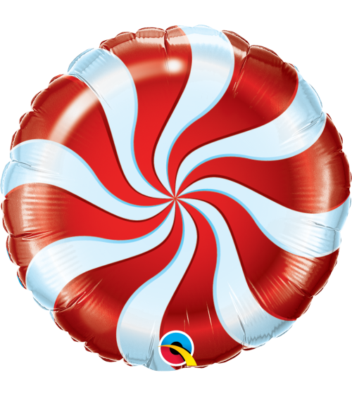 Ballon Bonbon Candy Swirl - rouge - 45 cm aluminium mylar helium