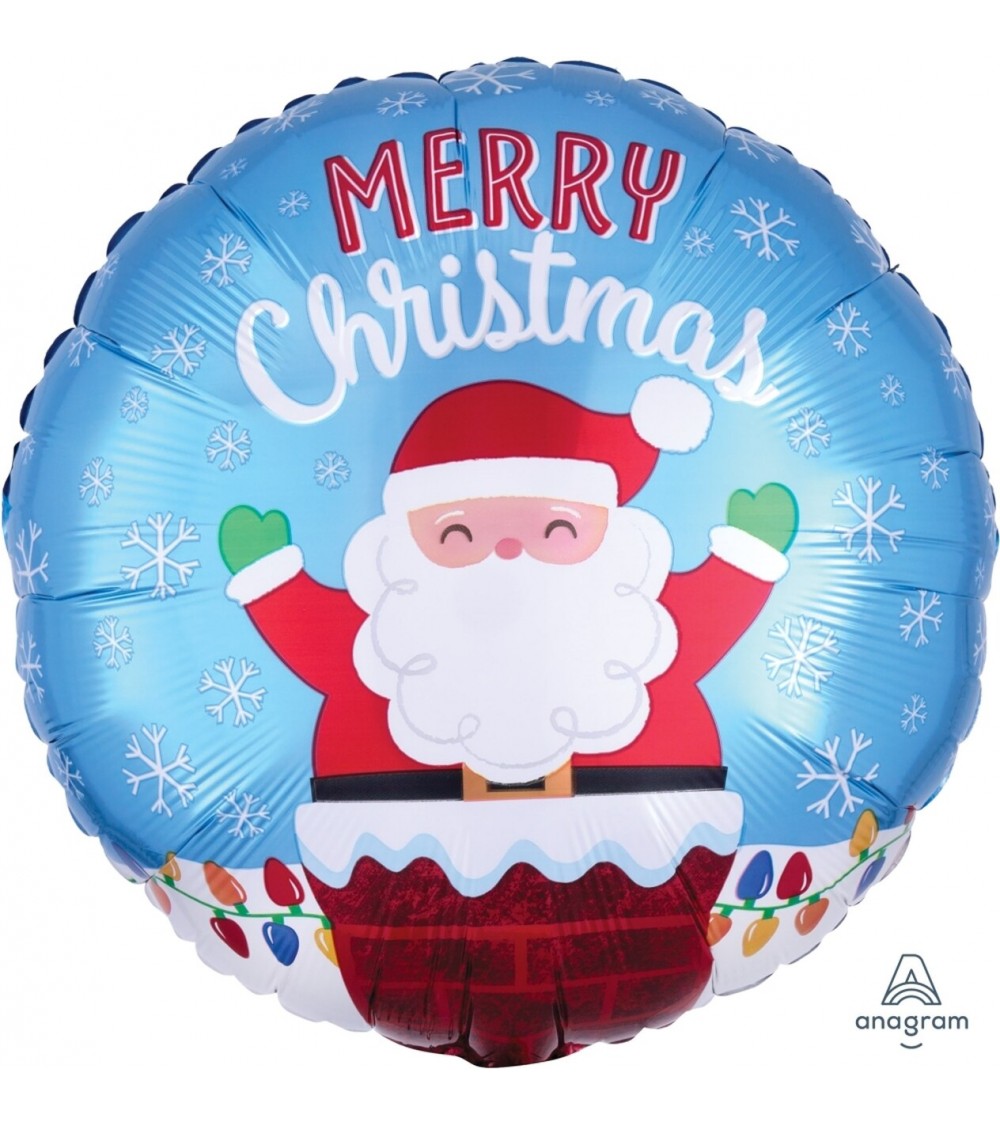 Ballon aluminium bonnet père Noël Merry Christmas REF/G25233