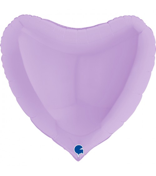 Ballon aluminium coeur violet pastel matte