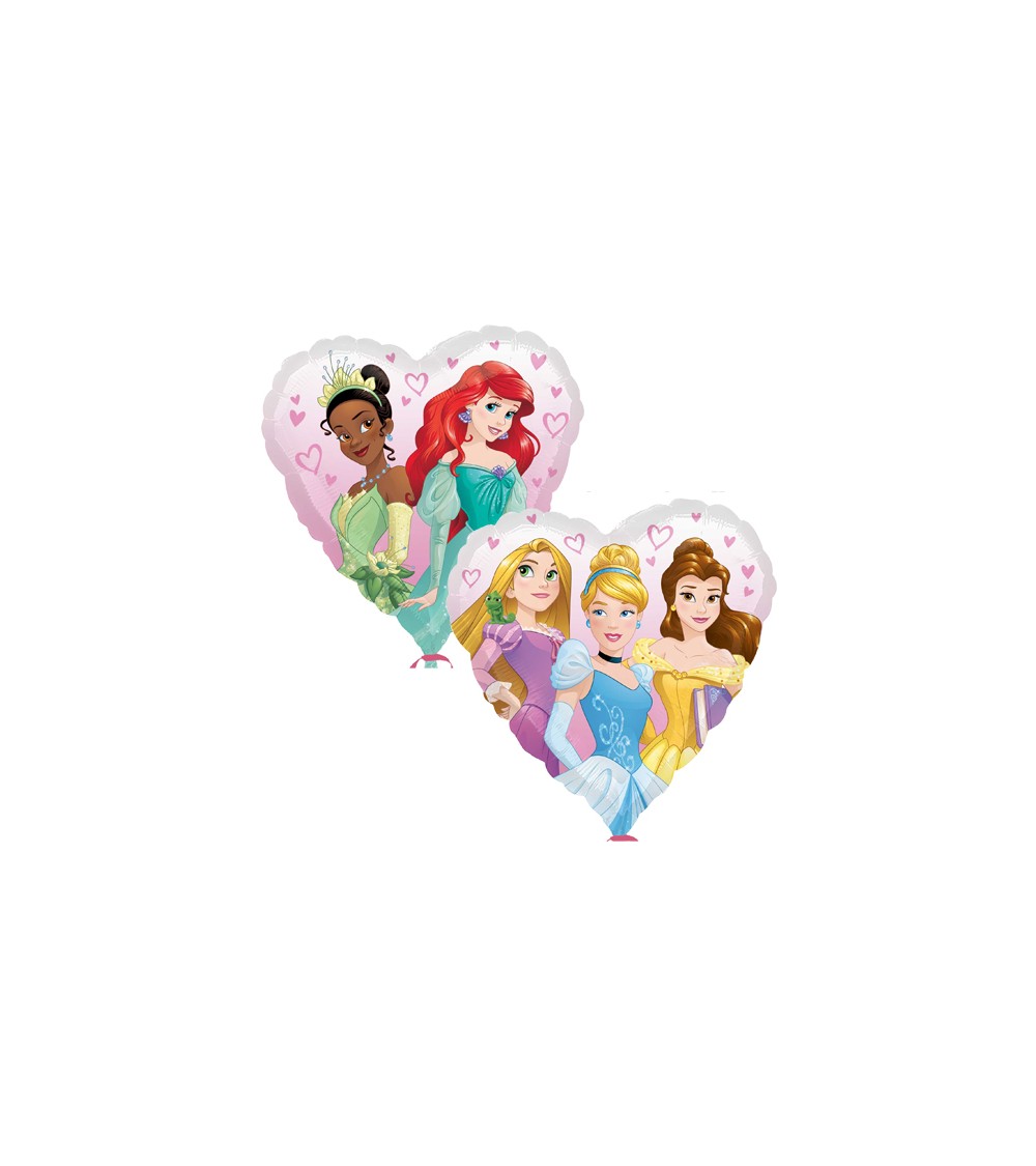 Ballon aluminium coeur Les Princesses Disney - 45 cm