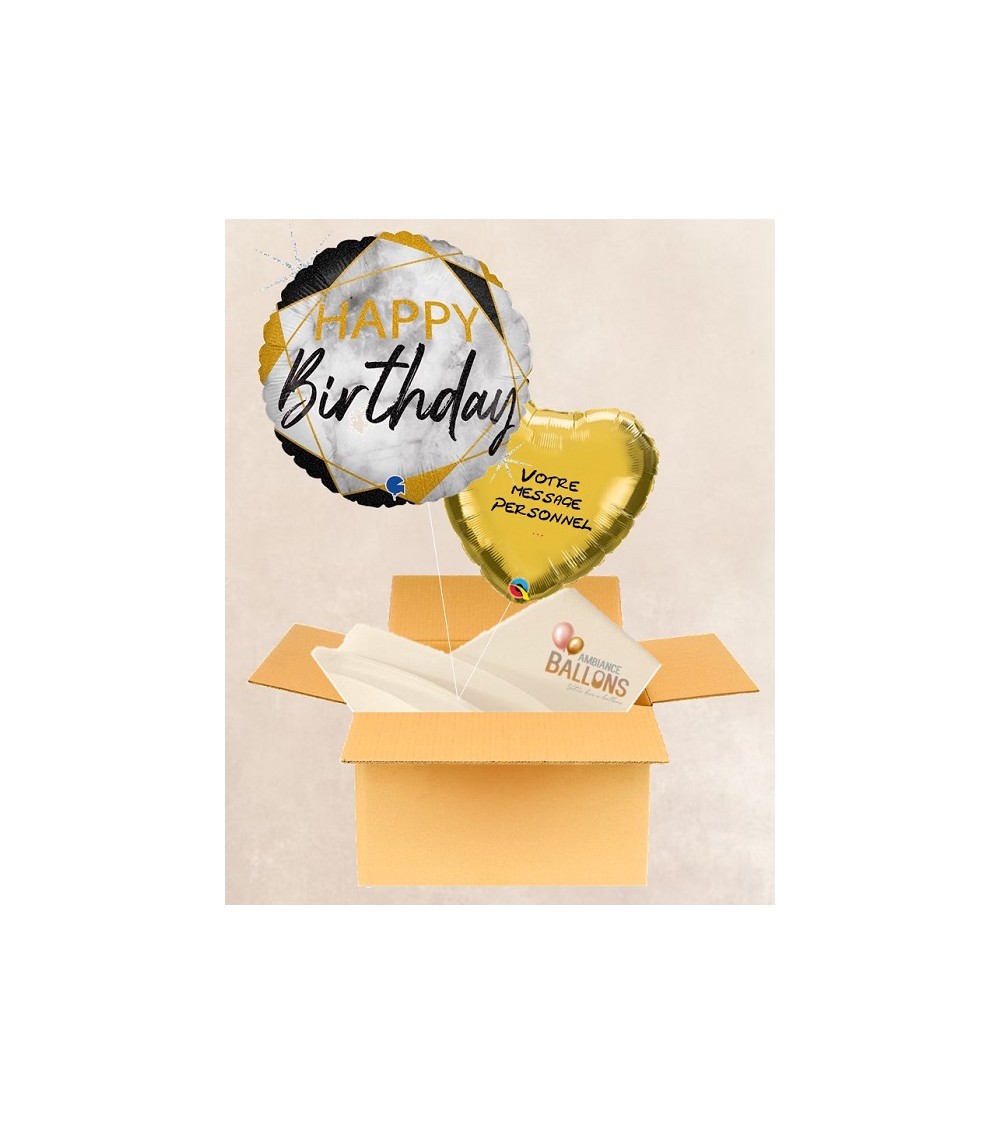 Ballon Postal Happy Birthday Singe sourire Selfie reflets- personnalisé