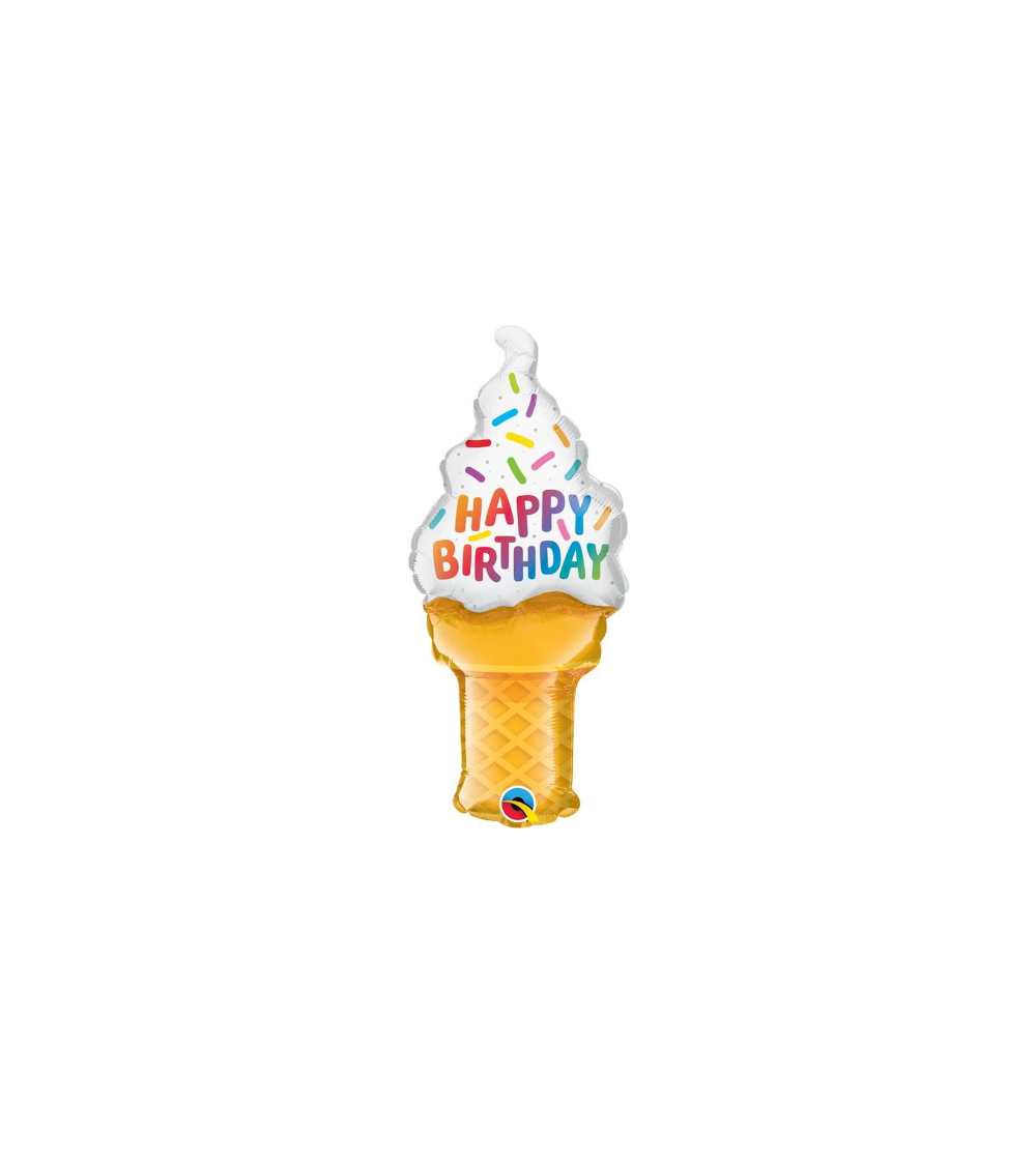 Mini-Ballon Air Fill - Cornet de Glace - Happy Birthday